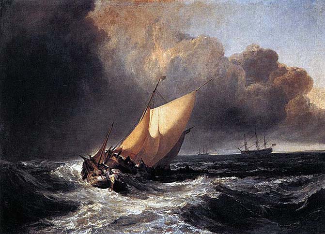 Dutch Boats In a Gale